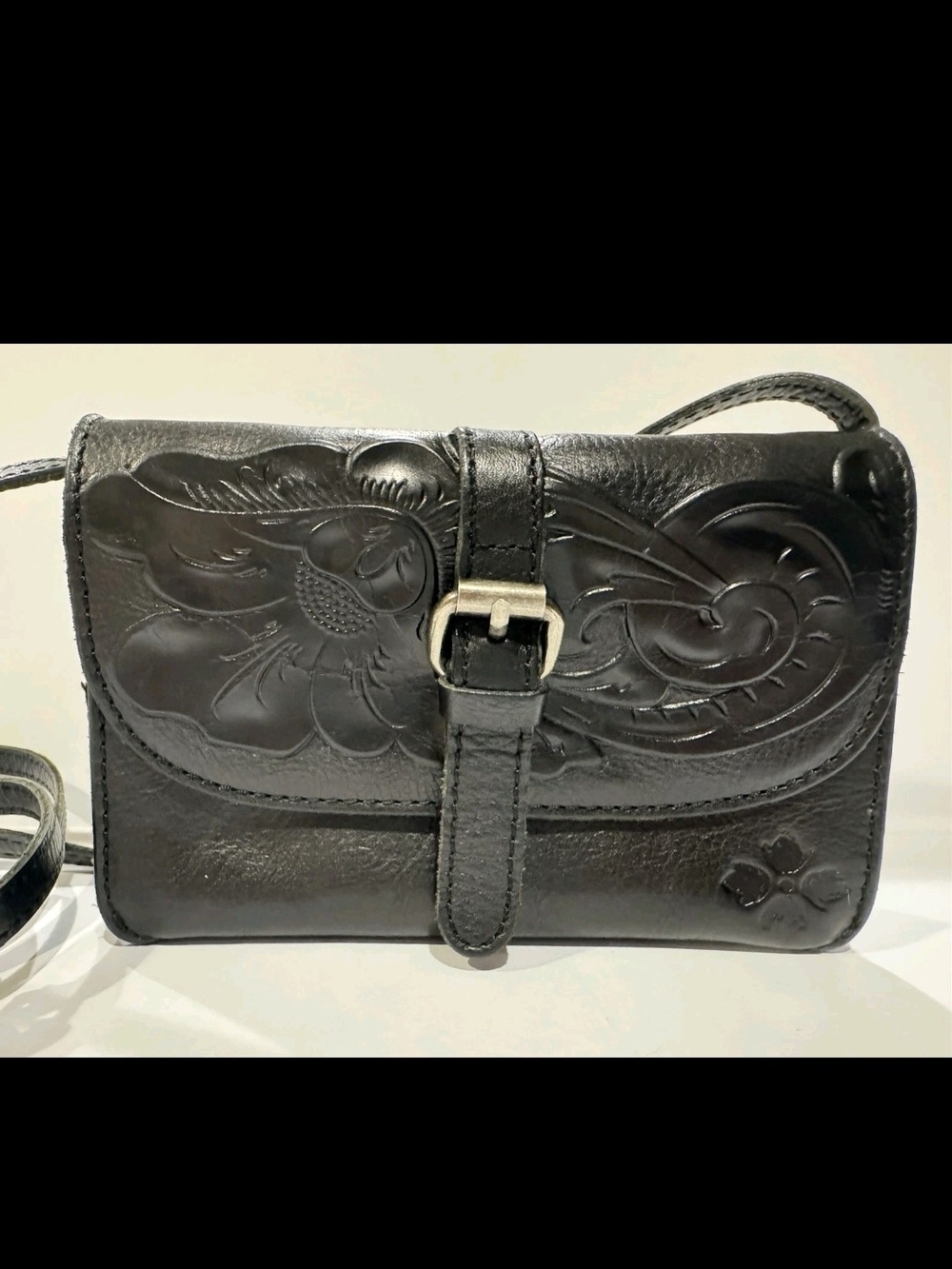 Patricia Nash Floral Embossed Tooled Leather Crossbody Bag